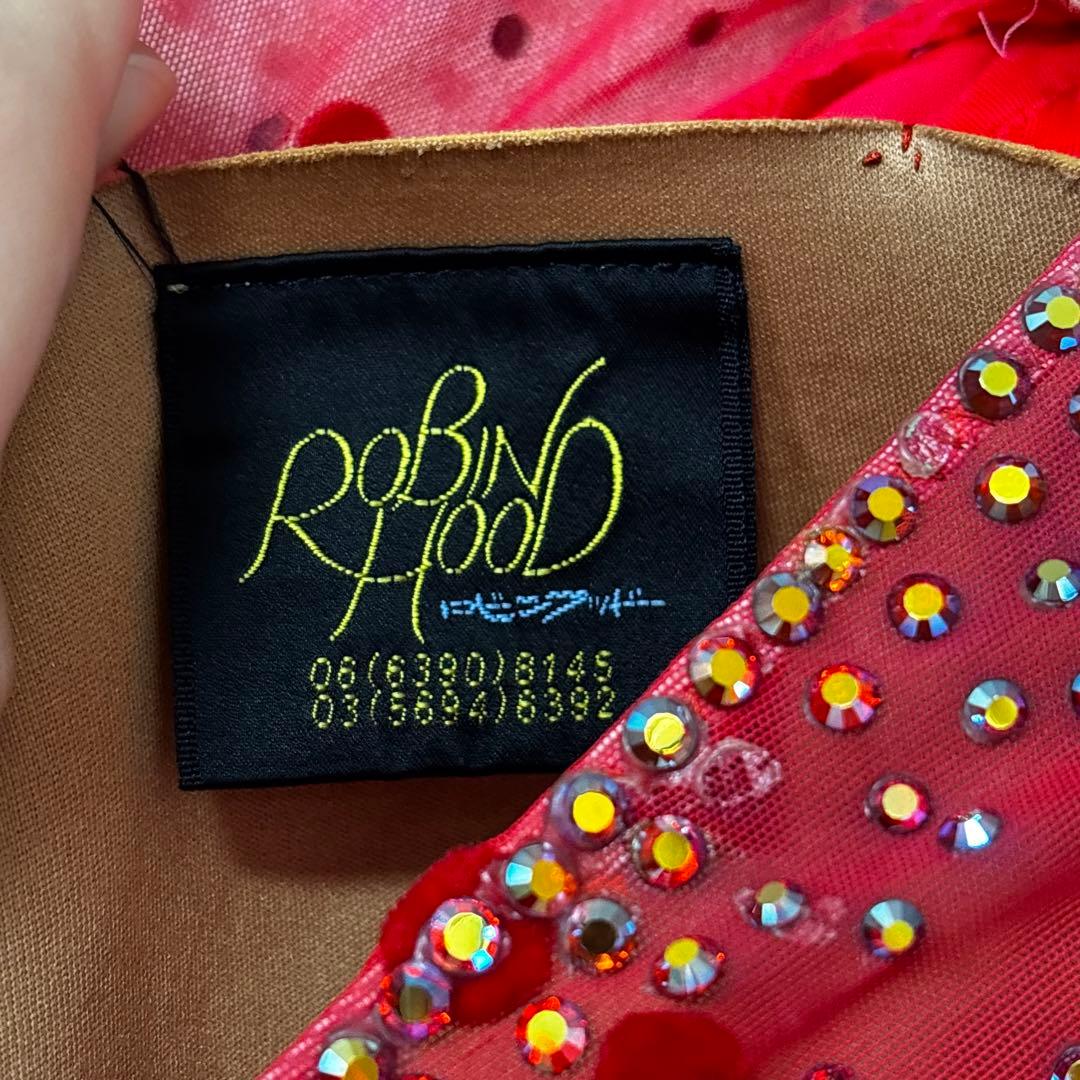 社交ダンスドレス ★ロビンフット製★朱色 6層スカート 競技用 使用3回