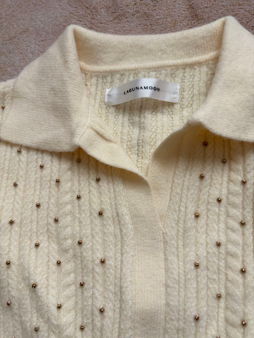 めぐさま専用★LAGUNAMOON ケーブルビジューIラインニットワンピース