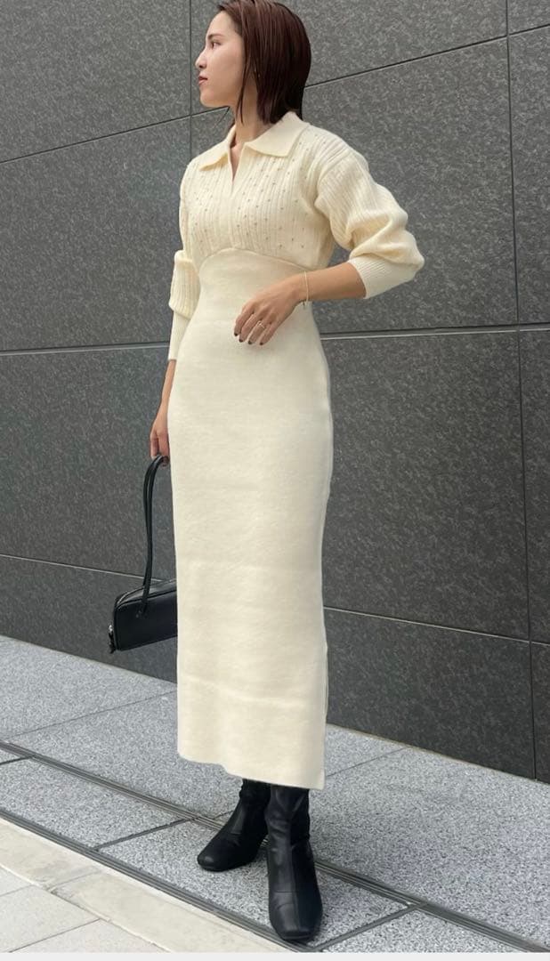 めぐさま専用★LAGUNAMOON ケーブルビジューIラインニットワンピース