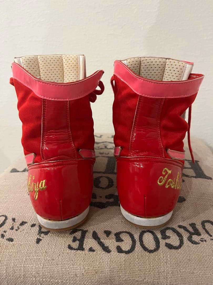 【最終価格】ミズノ　ボクシングシューズ 25cm 赤/白/ピンク　MIZUNO