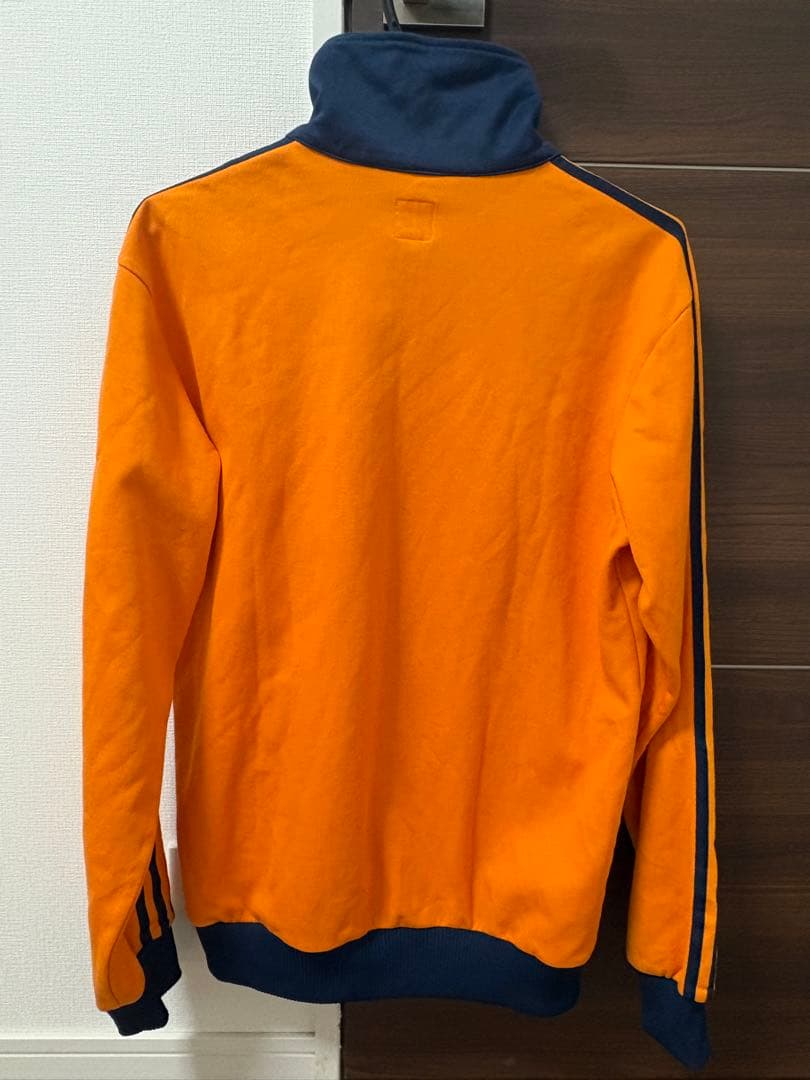 【希少配色】adidasトラックジャケット　オレンジ×ネイビー系　Lサイズ