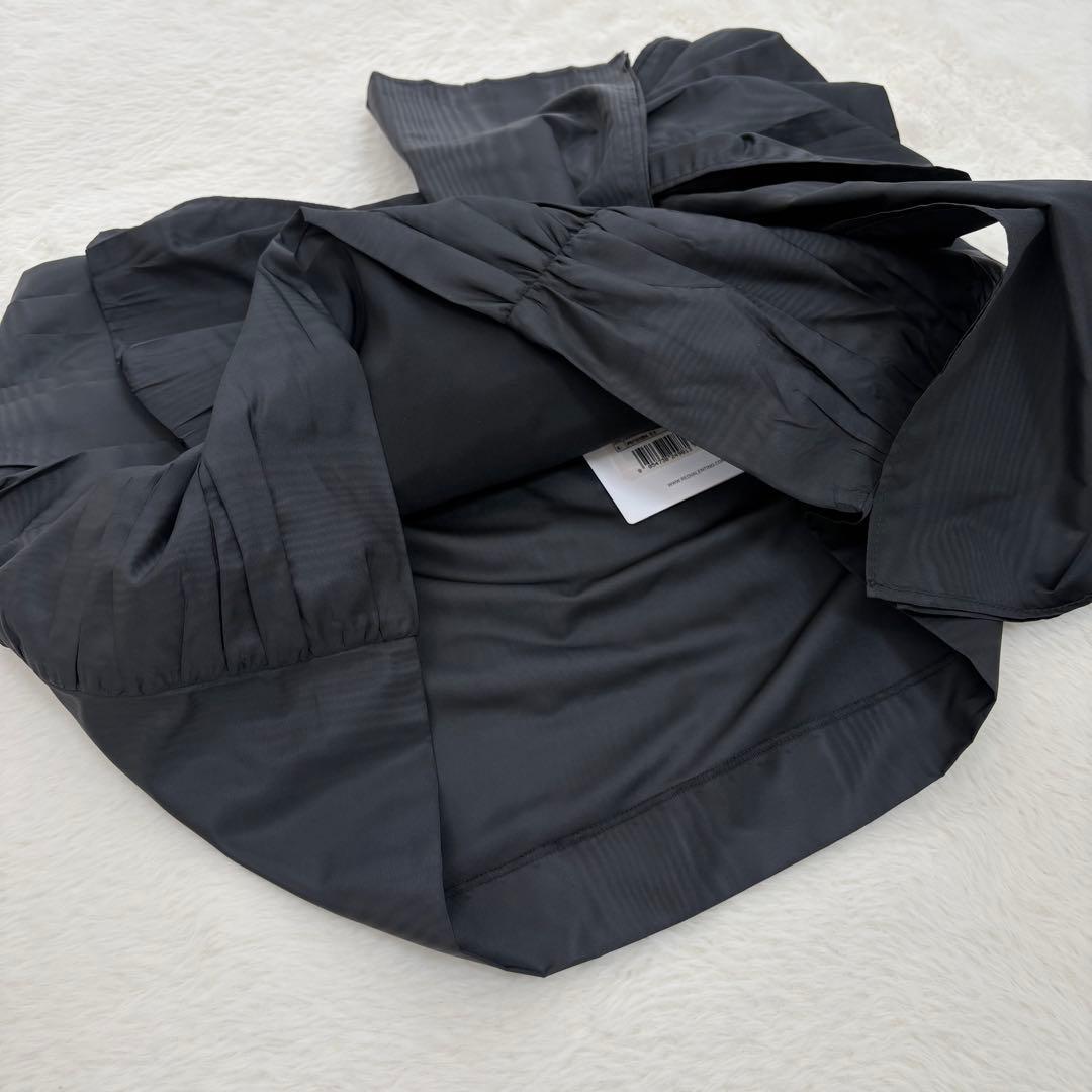 新品タグ✨レッドヴァレンティノ スカート ミニ リボン 光沢 M ギャザー 黒