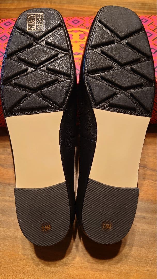 トリーバーチ フラットシューズ リボン ブラック 24.5cm