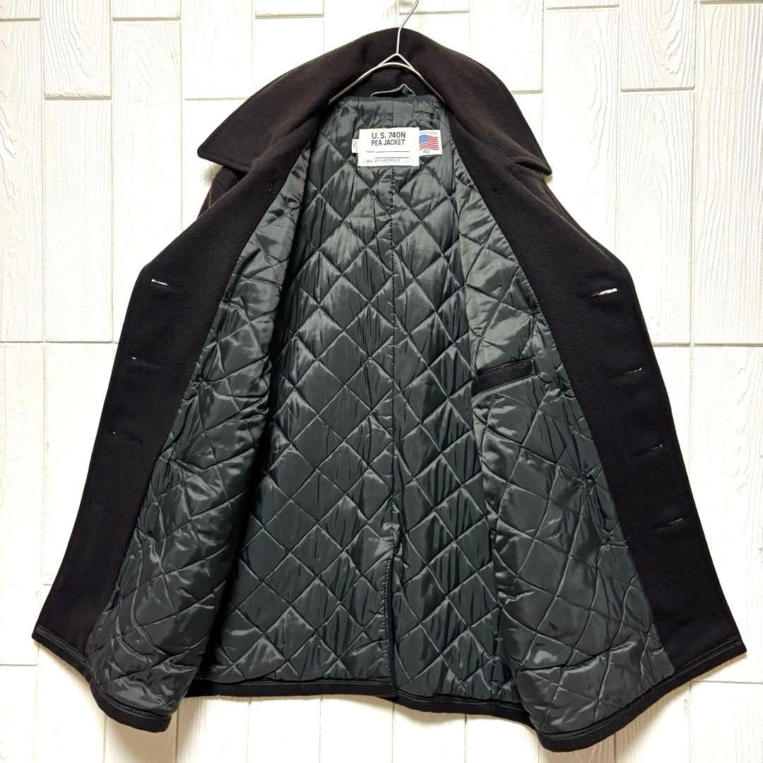 希少色 美品 USA製 SCHOTT 740N ピーコート 裏キルティング 40