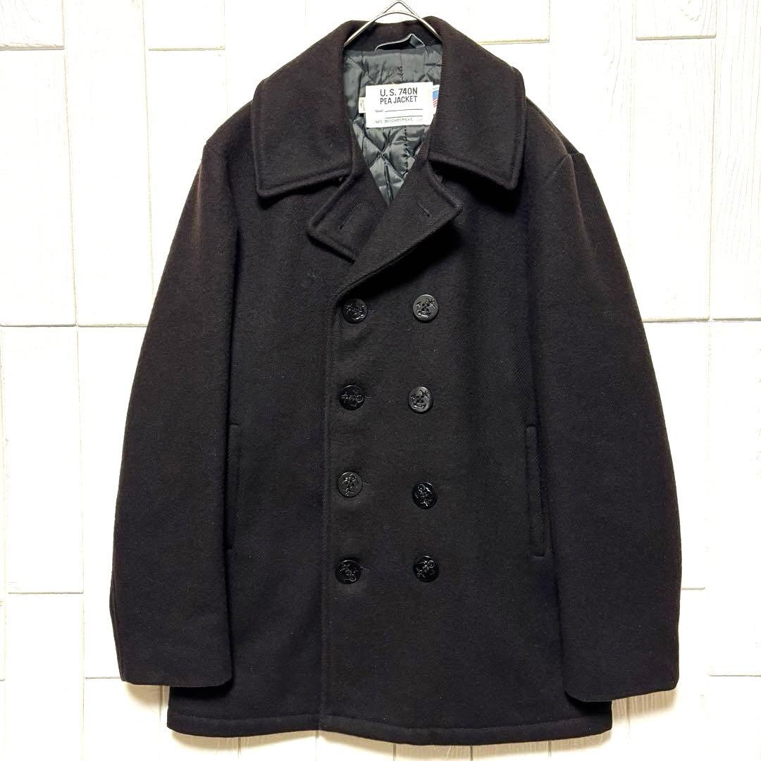 希少色 美品 USA製 SCHOTT 740N ピーコート 裏キルティング 40