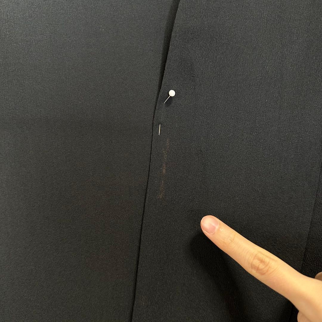 美品　着物　正絹　黒留袖　花嫁衣装　アンティーク　黒　赤　鷹　松　157