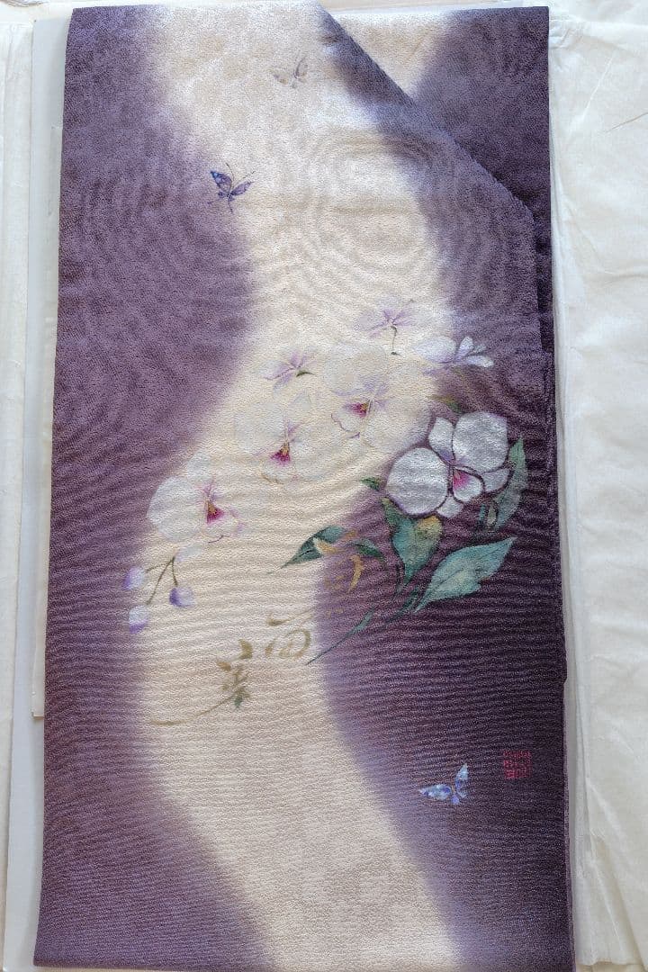 染色作家 胡蝶蘭　名古屋帯
