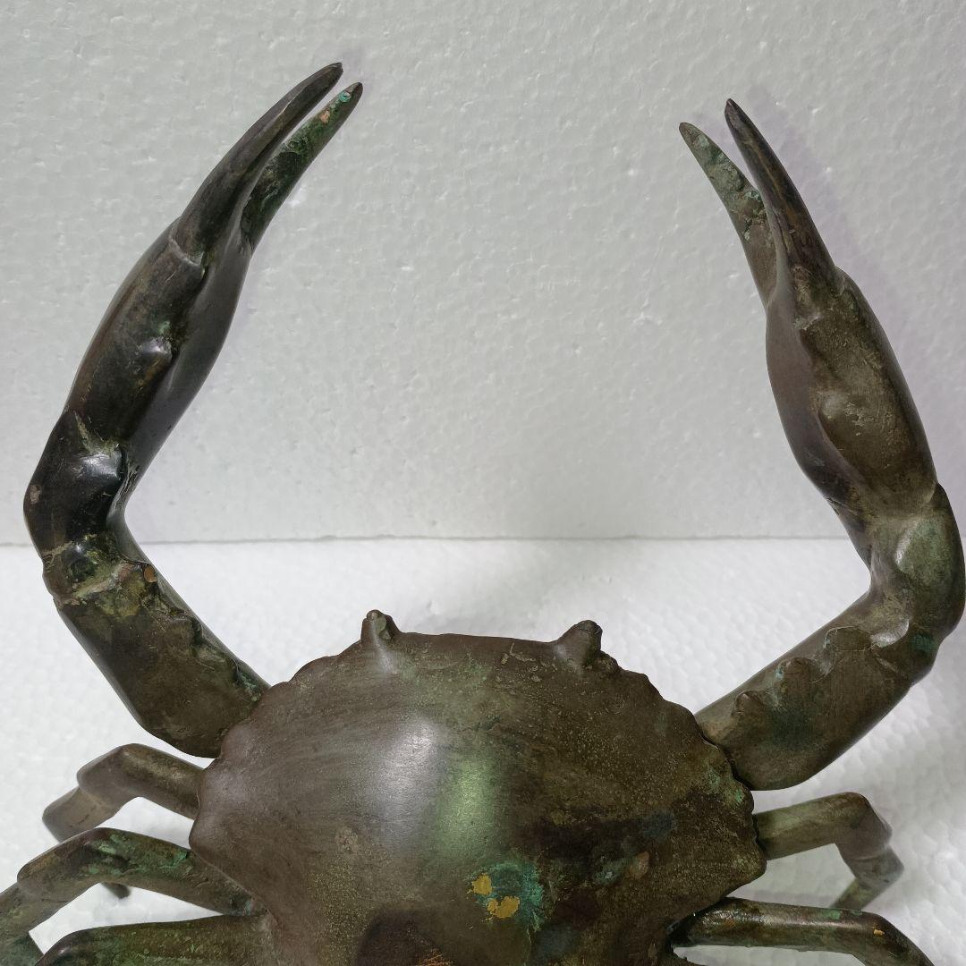 銅 細工 ♦置物　渡り蟹　カニ　銅製　1.1kg ★アンティーク　蔵出し