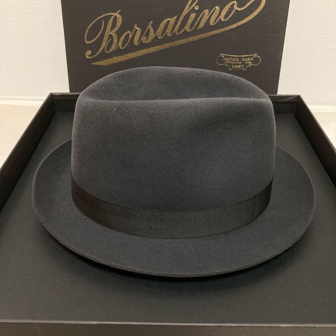 【美品】Borsalino ボルサリーノ アレッサンドリア ラビットハット BK