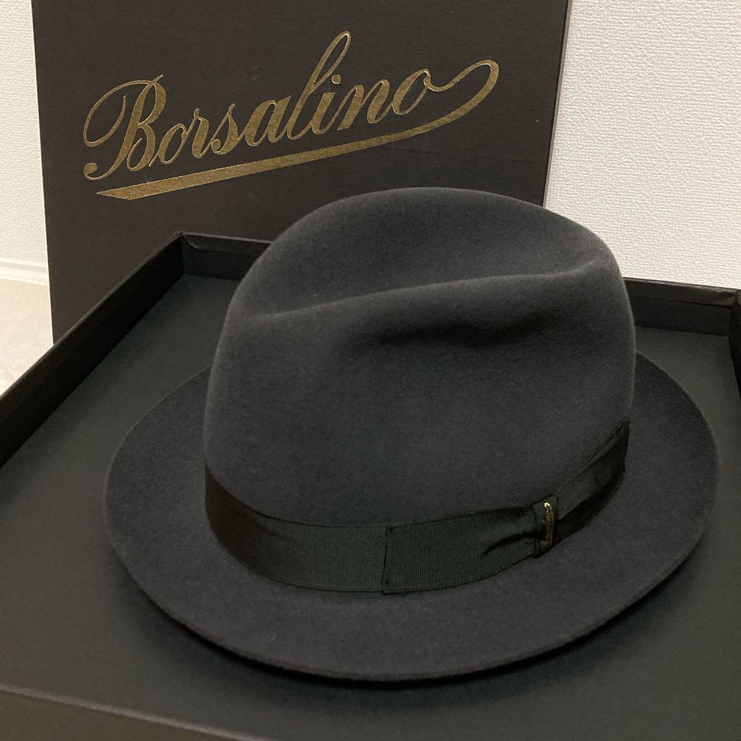 【美品】Borsalino ボルサリーノ アレッサンドリア ラビットハット BK