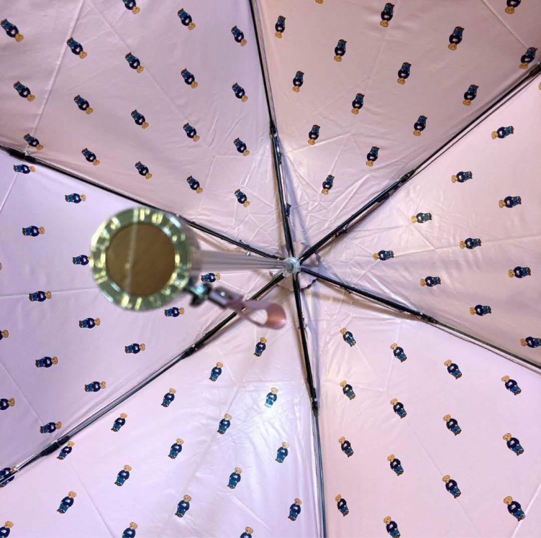 【新品】ポロ ラルフローレン　ポロベアプリント　晴雨兼用日傘 折りたたみ傘　軽量