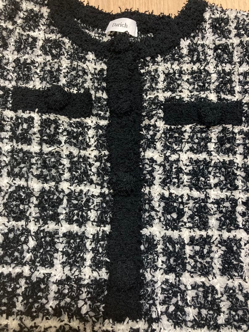 Darich ダーリッチ ツイードニットコンビネゾン ブラック Free