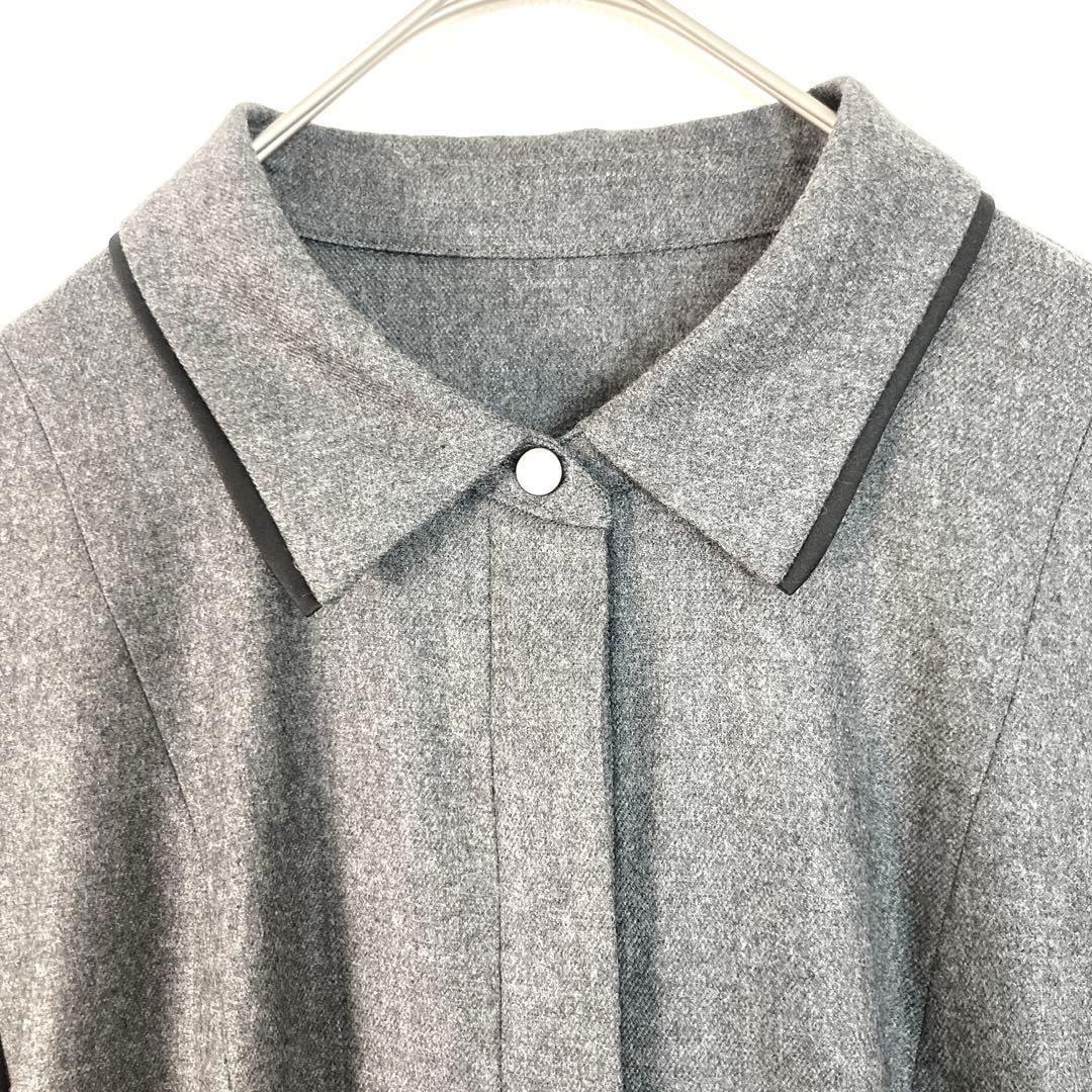 新品タグ付 定価59400円 アナイ ウールフラノタック シャツワンピース 38