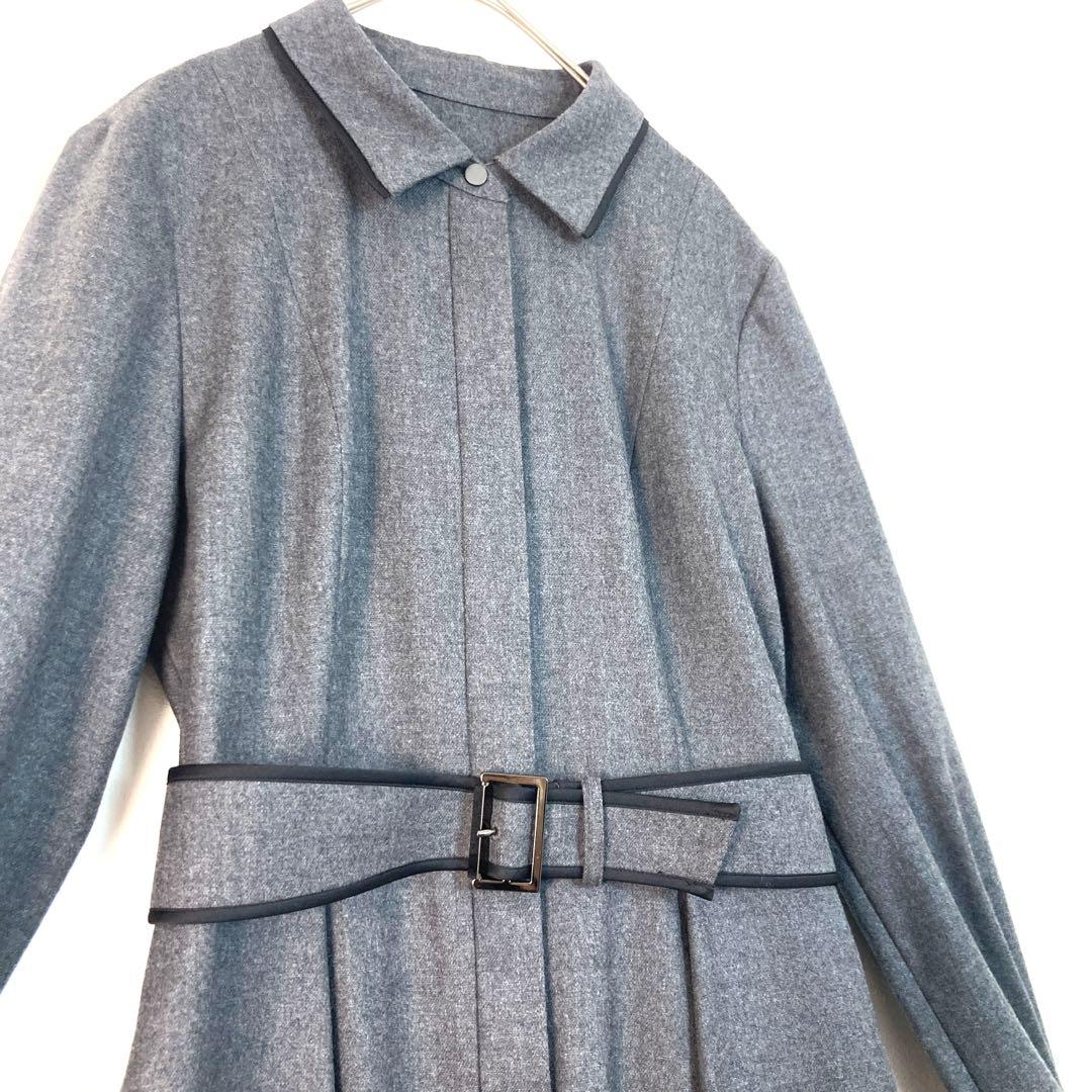 新品タグ付 定価59400円 アナイ ウールフラノタック シャツワンピース 38