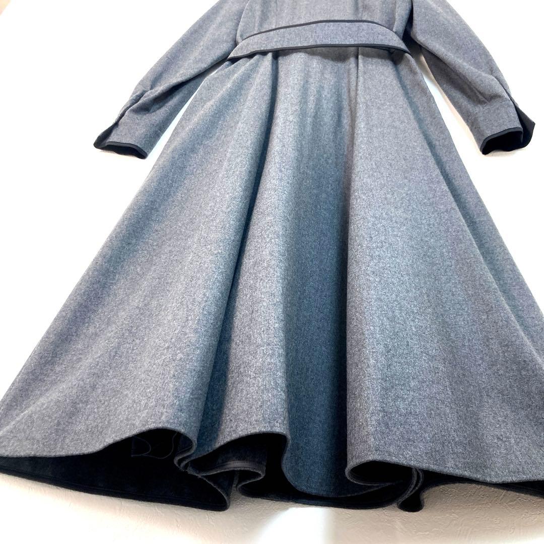 新品タグ付 定価59400円 アナイ ウールフラノタック シャツワンピース 38