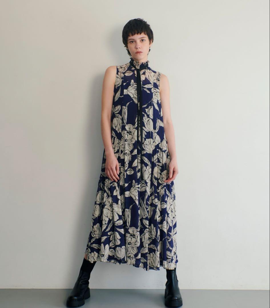 allureville★楊柳シアーフラワープリントワンピース★定価49,500円