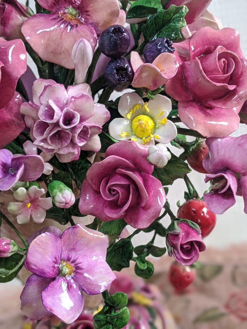 クレイフラワー♥薔薇のアレンジメント♥ハンドメイド