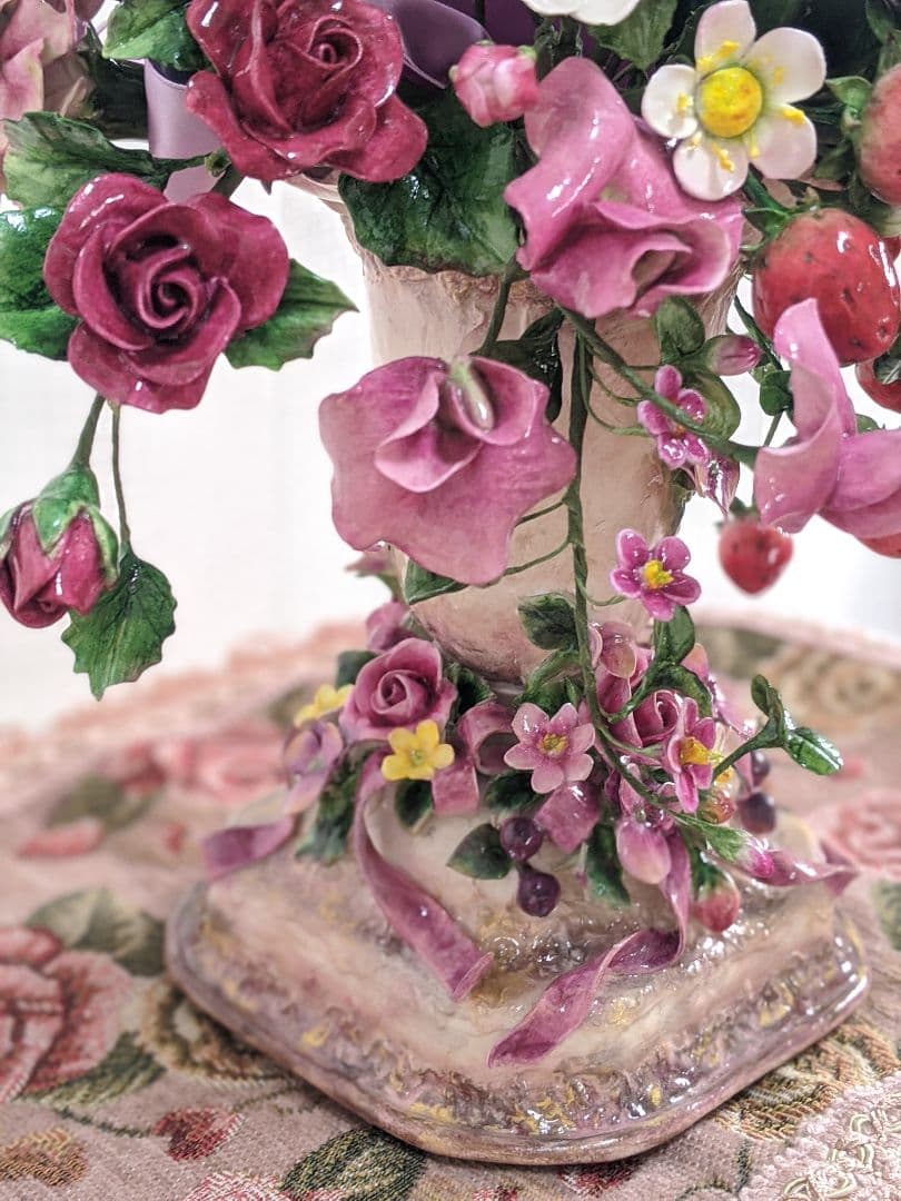 クレイフラワー♥薔薇のアレンジメント♥ハンドメイド