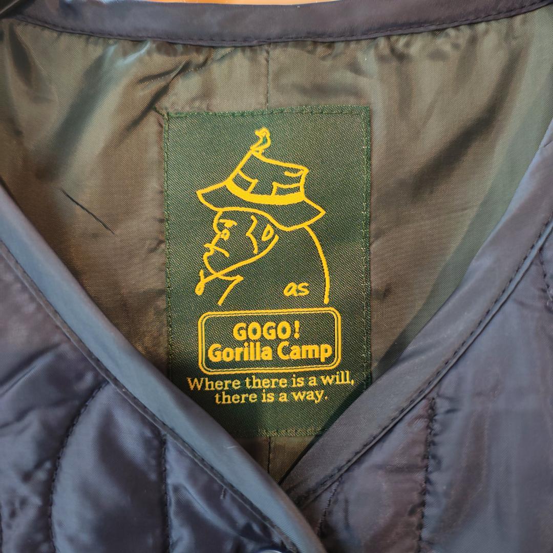 GOGO! Gorilla Campノースリーブキルティングダウンベスト