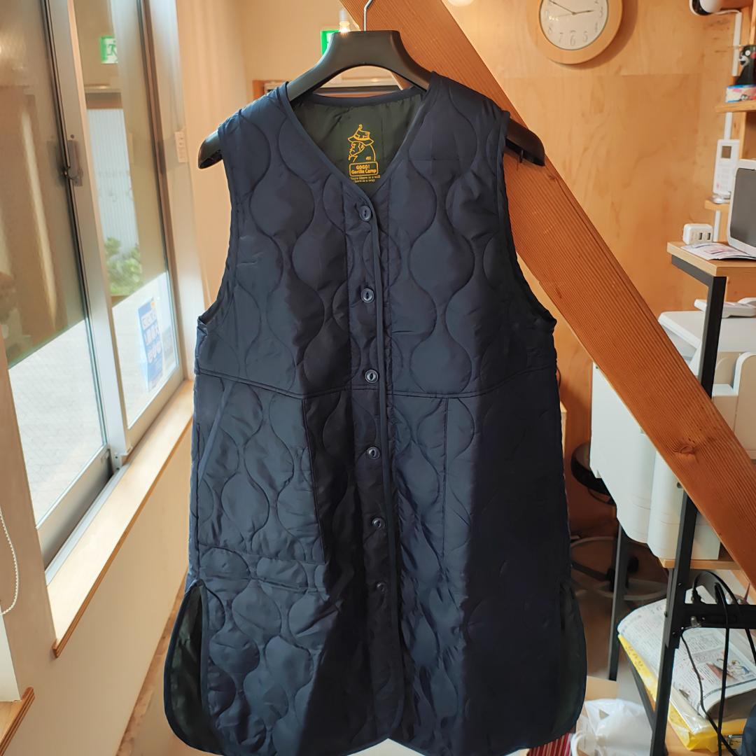 GOGO! Gorilla Campノースリーブキルティングダウンベスト