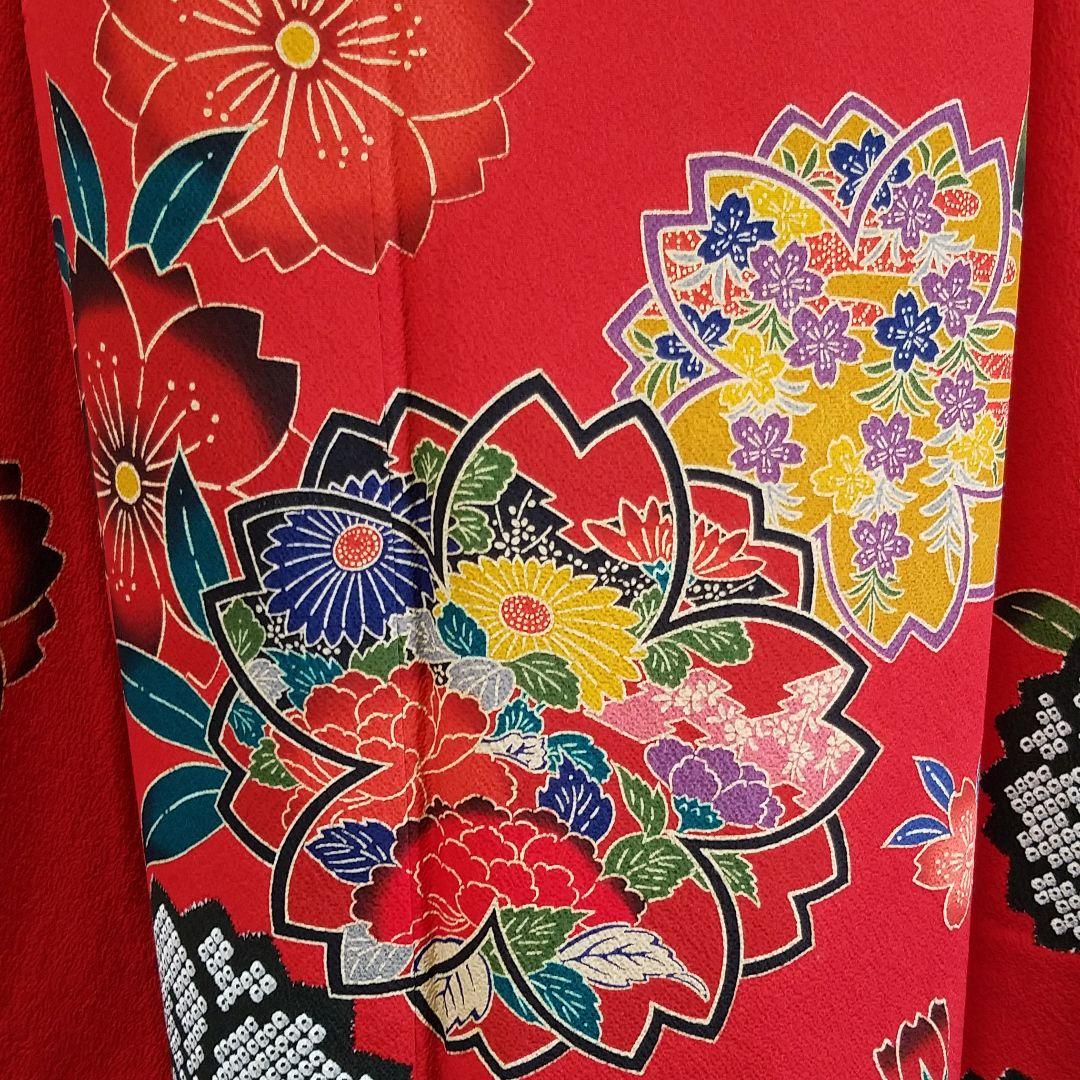 トマト正絹ちりめん絞り古典柄