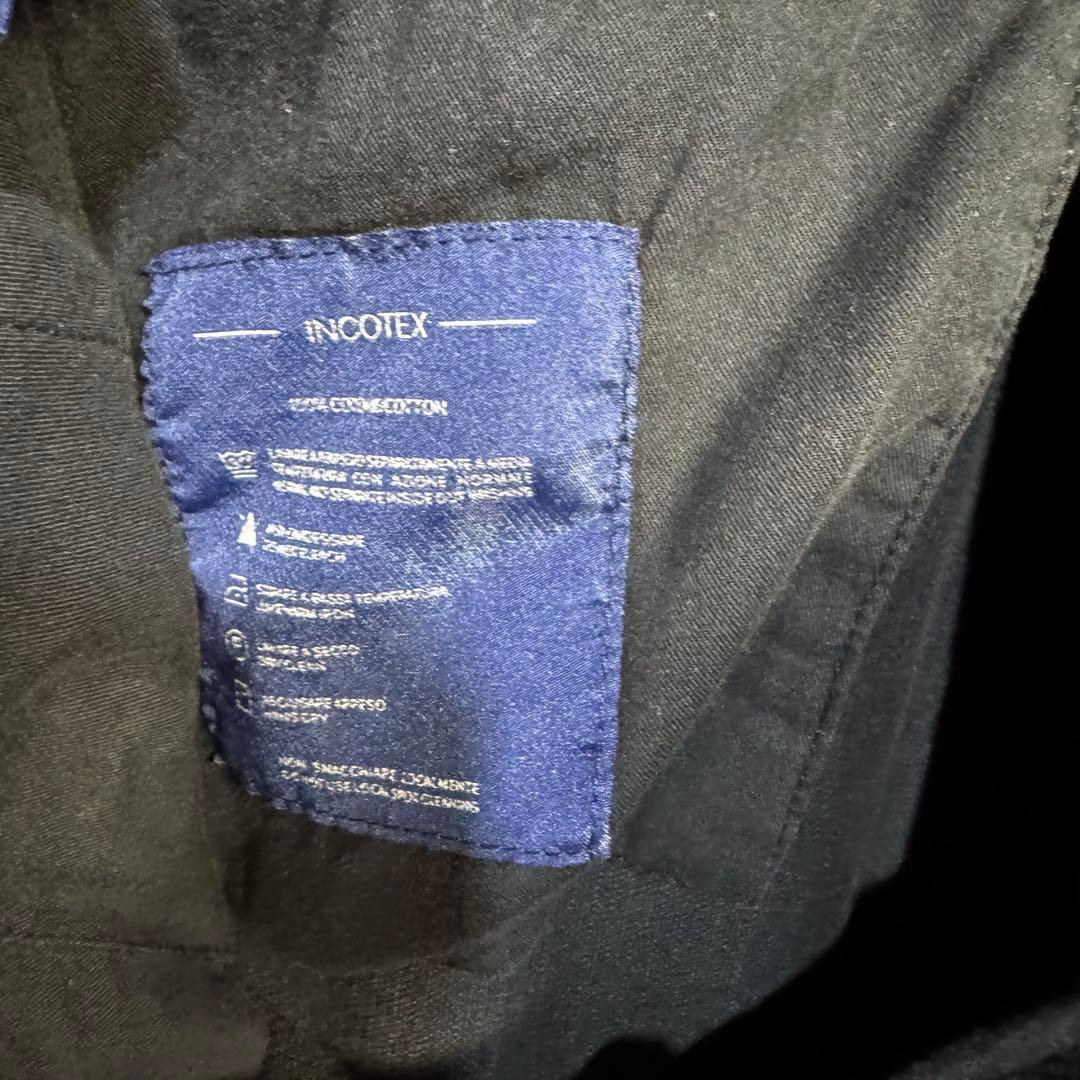 INCOTEX インコテックス48 黒 コーデュロイ スラックス