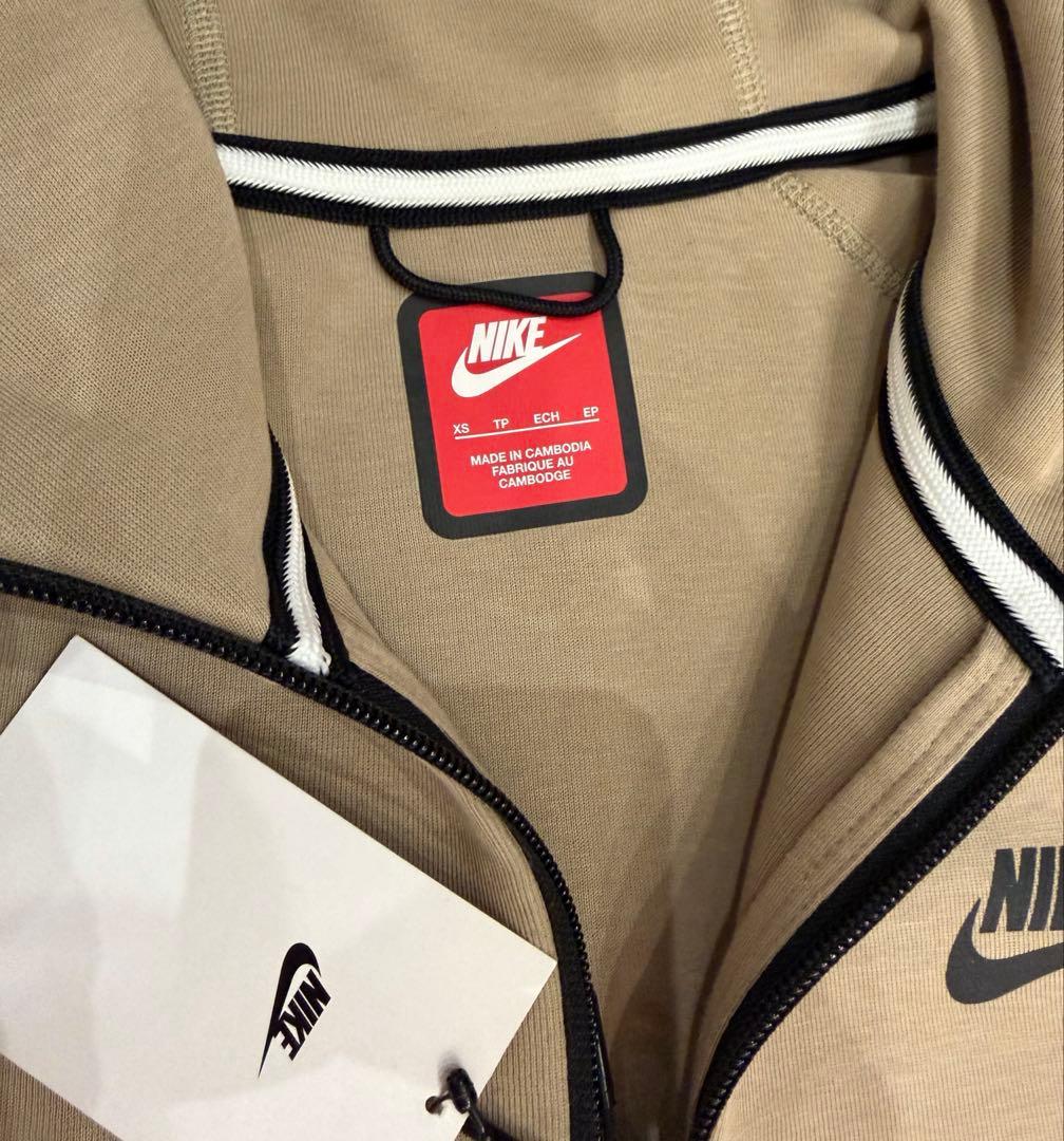 海外限定テックフリースジョガー•フーディセット ベージュ バイカラー