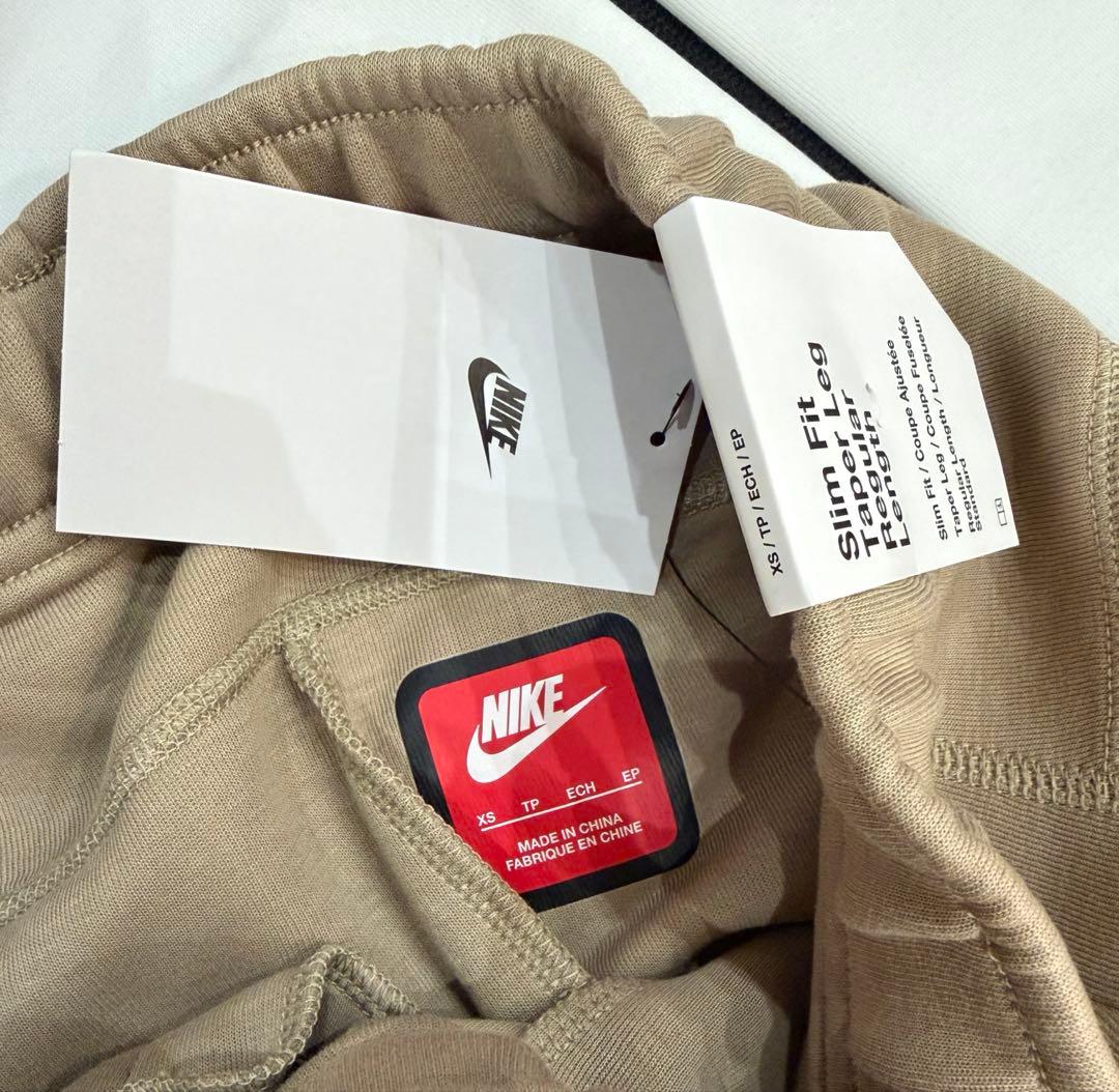 海外限定テックフリースジョガー•フーディセット ベージュ バイカラー