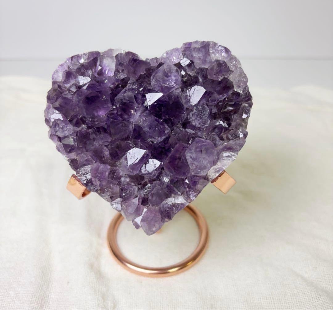 【とも】アメジスト 原石 スタンド付き ミックスルチルクォーツブレスレット