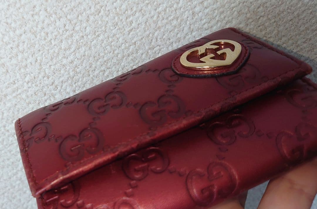 GUCCIシマ ハートシェイプ インターロッキング キーケース ミニ財布 箱付き