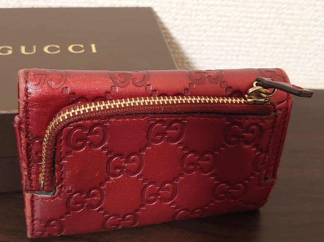 GUCCIシマ ハートシェイプ インターロッキング キーケース ミニ財布 箱付き