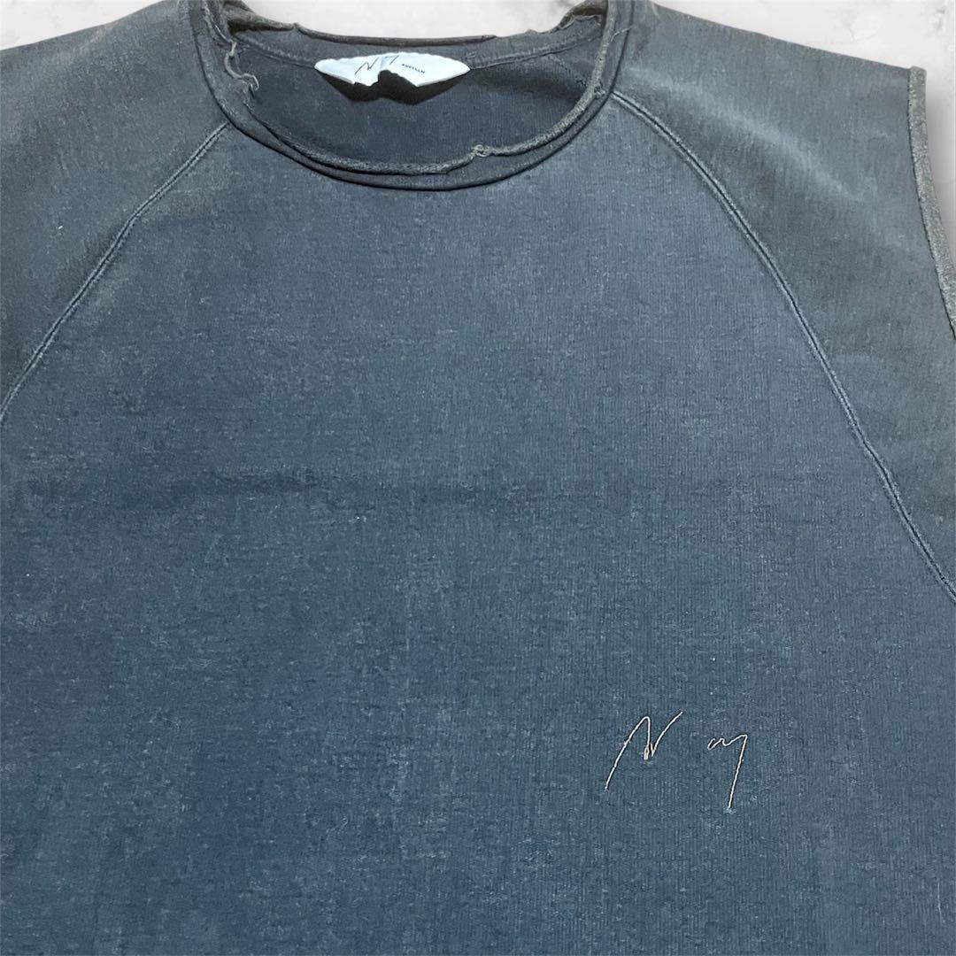 トップス ANCELLM SLEEVELESS AGING T-SHIRT/BLACK