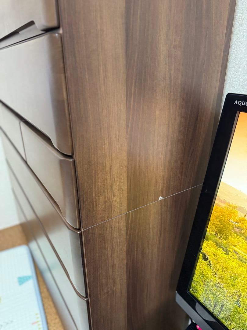 ニトリ　オウカ2　ハイチェスト　木目　ダークブラウン　タンス幅120cm