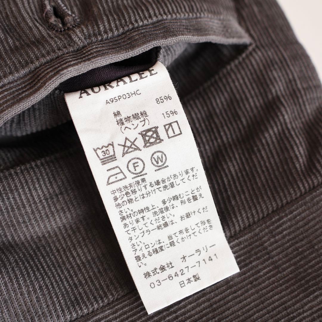 AURALEE オーラリー コーデュロイ スリット スラックス カジュアルパンツ