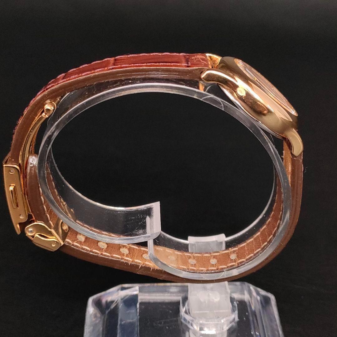 美品　SEIKO　セイコー　V117　ゴールド　ホワイト　ブラウン　ソーラー