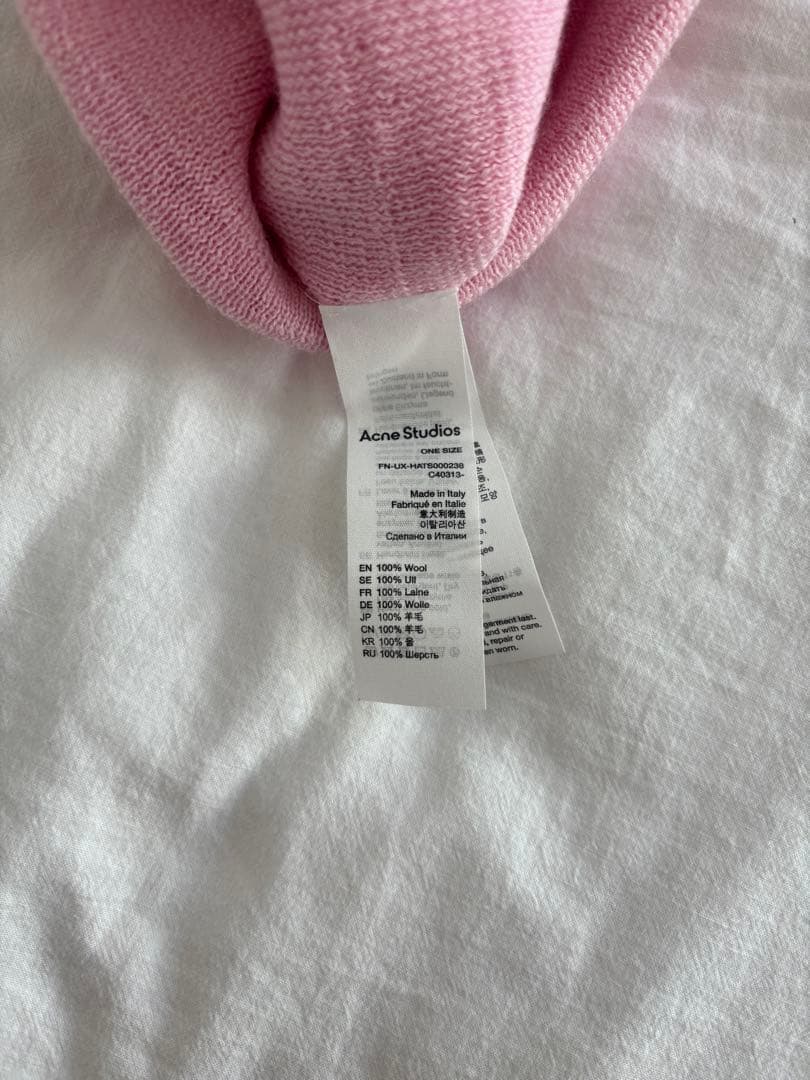 帽子 ACNE STUDIOS LOGO BEANIE - LIGHT PINK