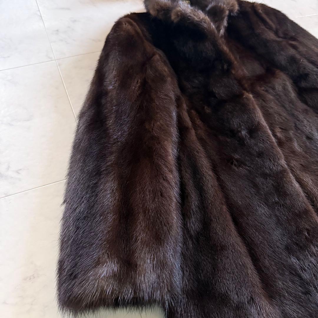 マホガニーミンク ハーフ ファーコート リアルファー 毛皮 毛並◎ なめし柔らか