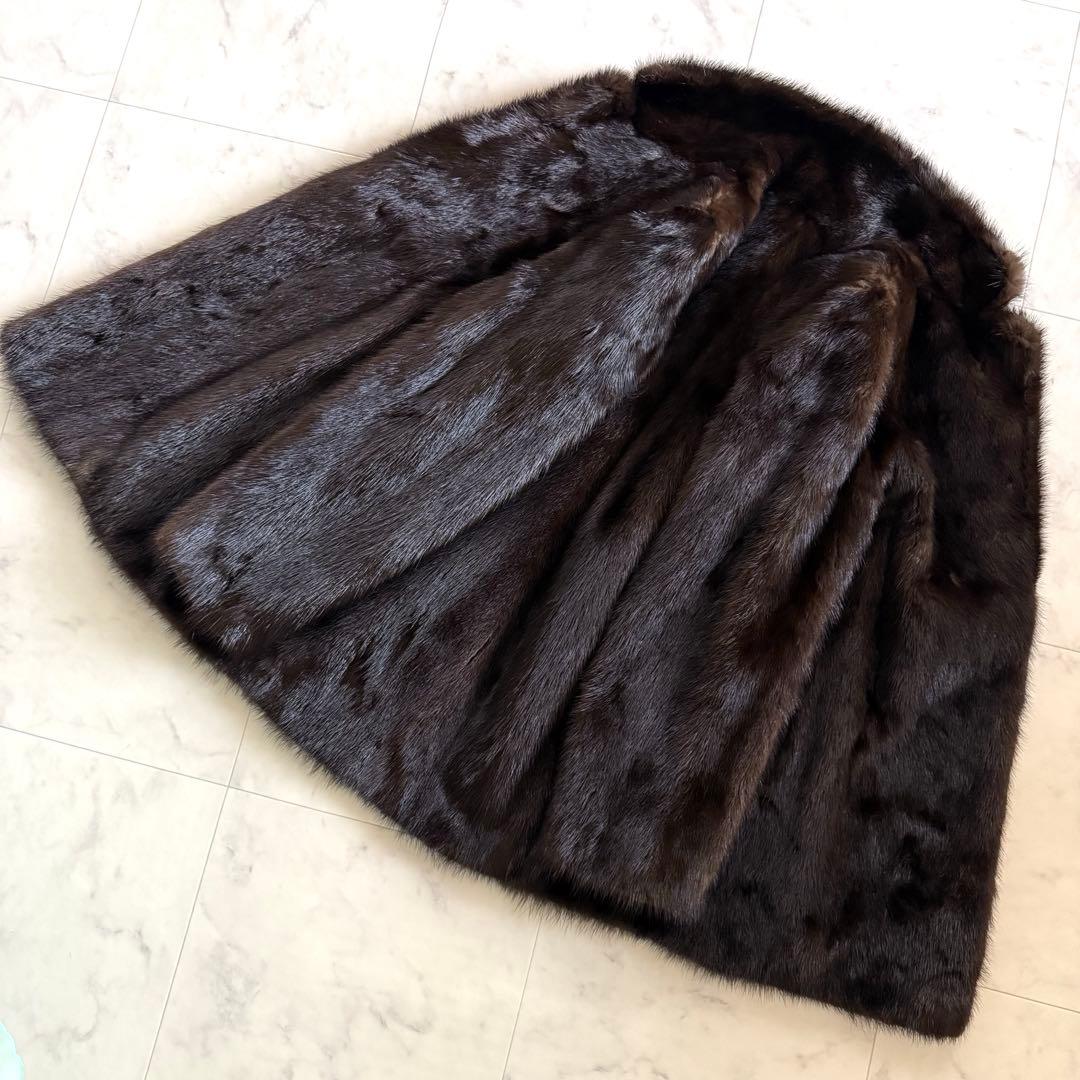 マホガニーミンク ハーフ ファーコート リアルファー 毛皮 毛並◎ なめし柔らか