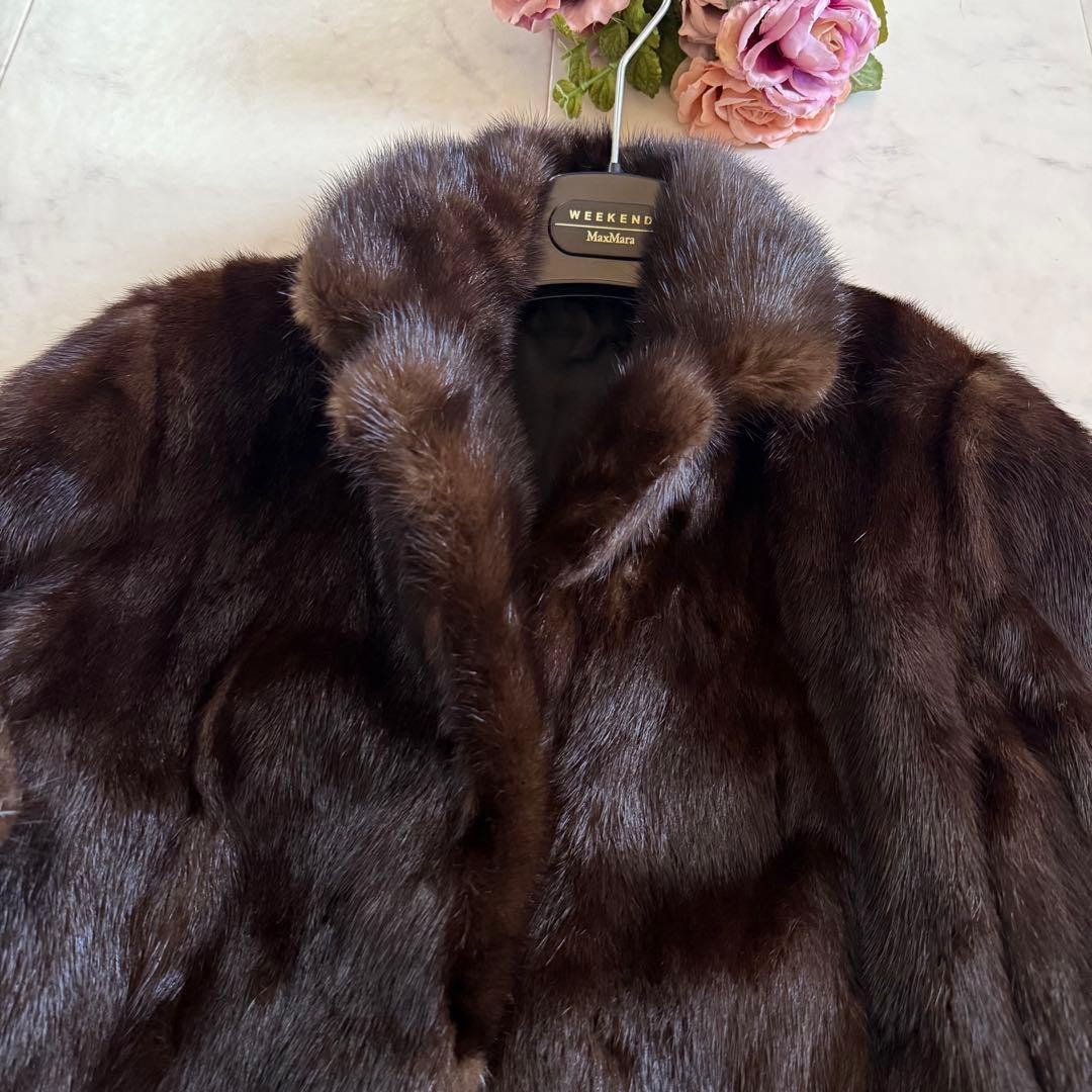 マホガニーミンク ハーフ ファーコート リアルファー 毛皮 毛並◎ なめし柔らか