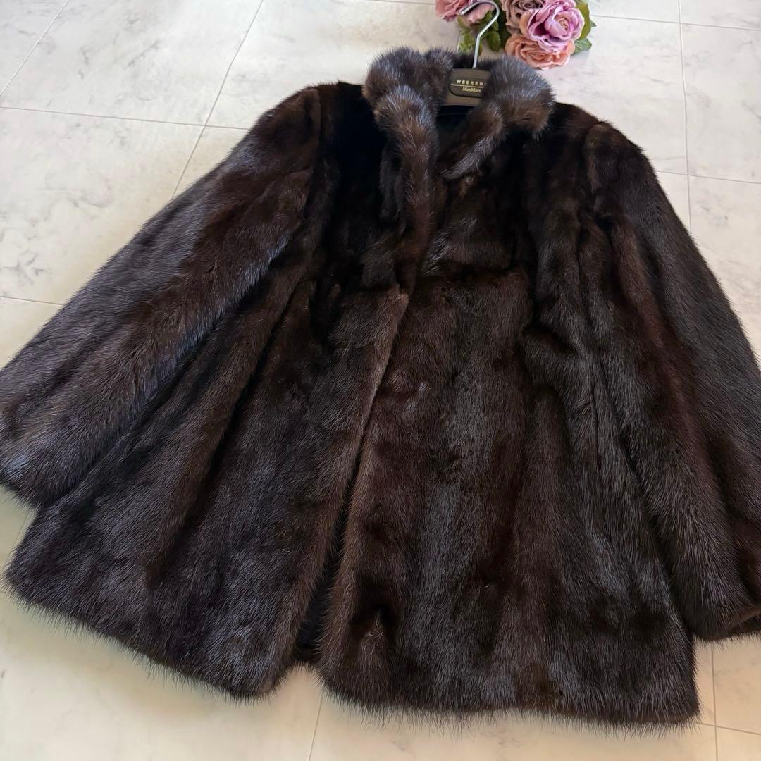 マホガニーミンク ハーフ ファーコート リアルファー 毛皮 毛並◎ なめし柔らか