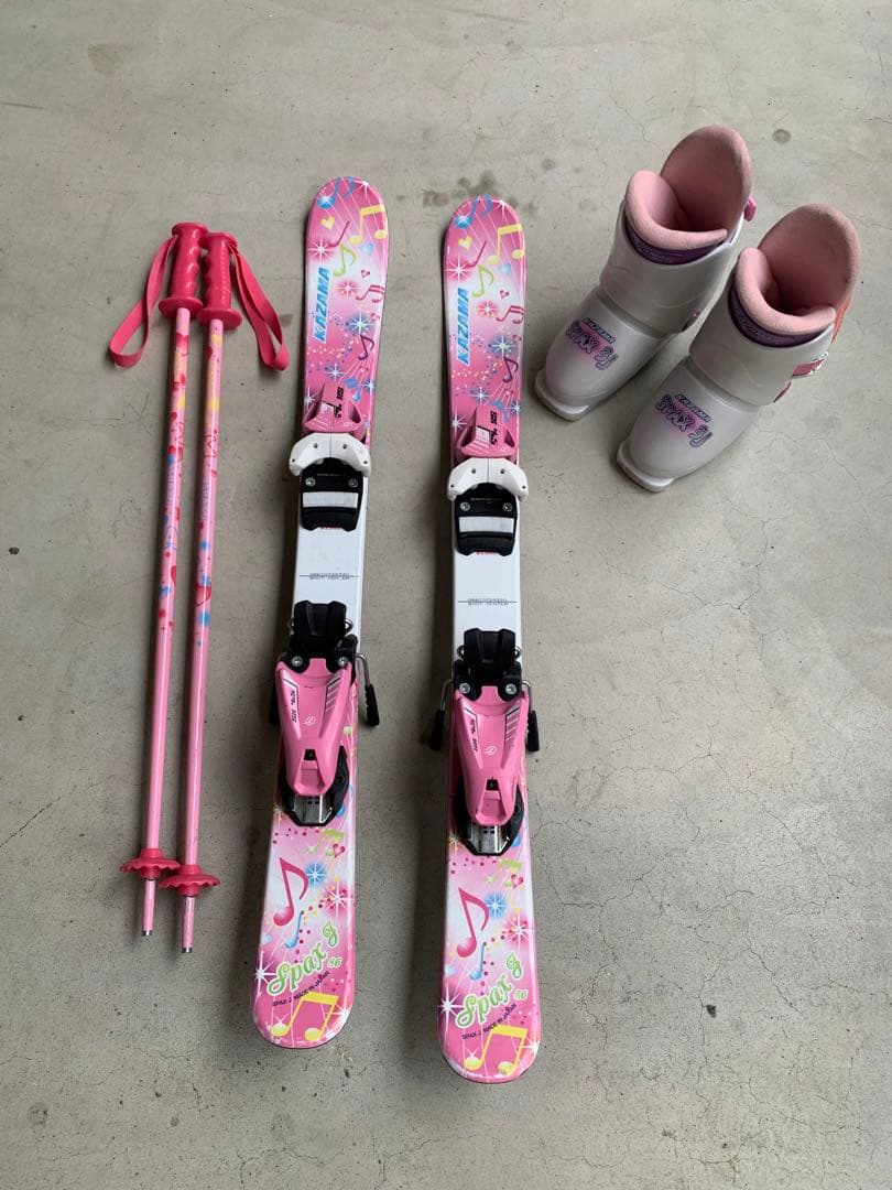 KAZAMAスキーセット　（板86cm ブーツ18cm）