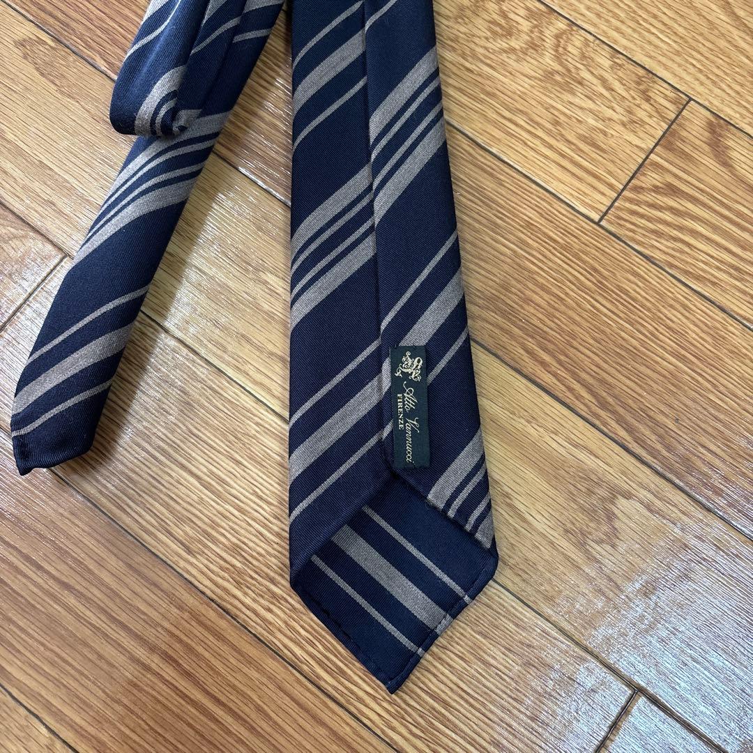 Atto Vannucci/セッテピエゲ /ネイビーベージュストライプ