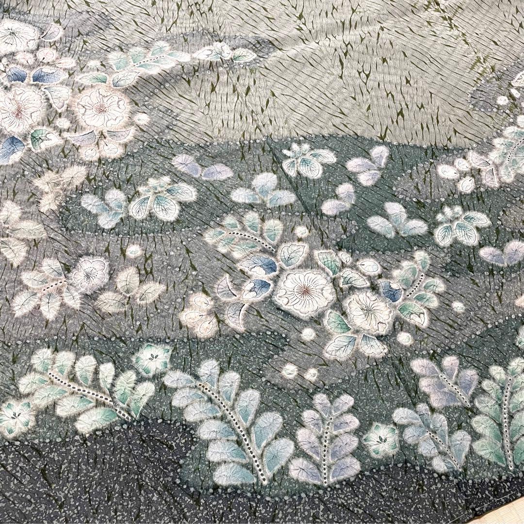 作家物 総絞り 辻が花 大島紬 訪問着 紋なし ガード加工