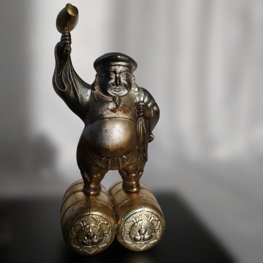 初代 武比古作　純銀 大黒天 恵比須　インテリア 縁起物 刻印有り 箱・説明書付