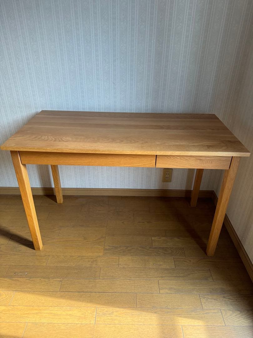 TH。無印良品　無垢材デスク(引き出し付き)オーク材