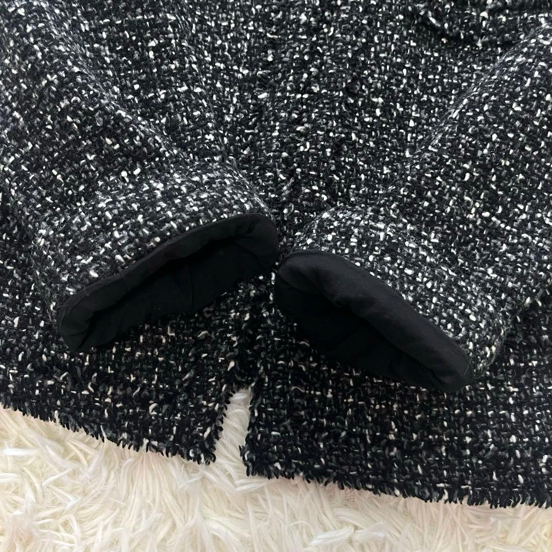 【訳あり】フォクシーブティック ツイードジャケット ノーカラー フリンジ