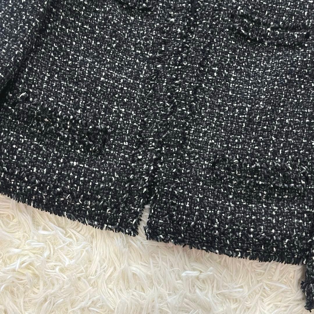 【訳あり】フォクシーブティック ツイードジャケット ノーカラー フリンジ
