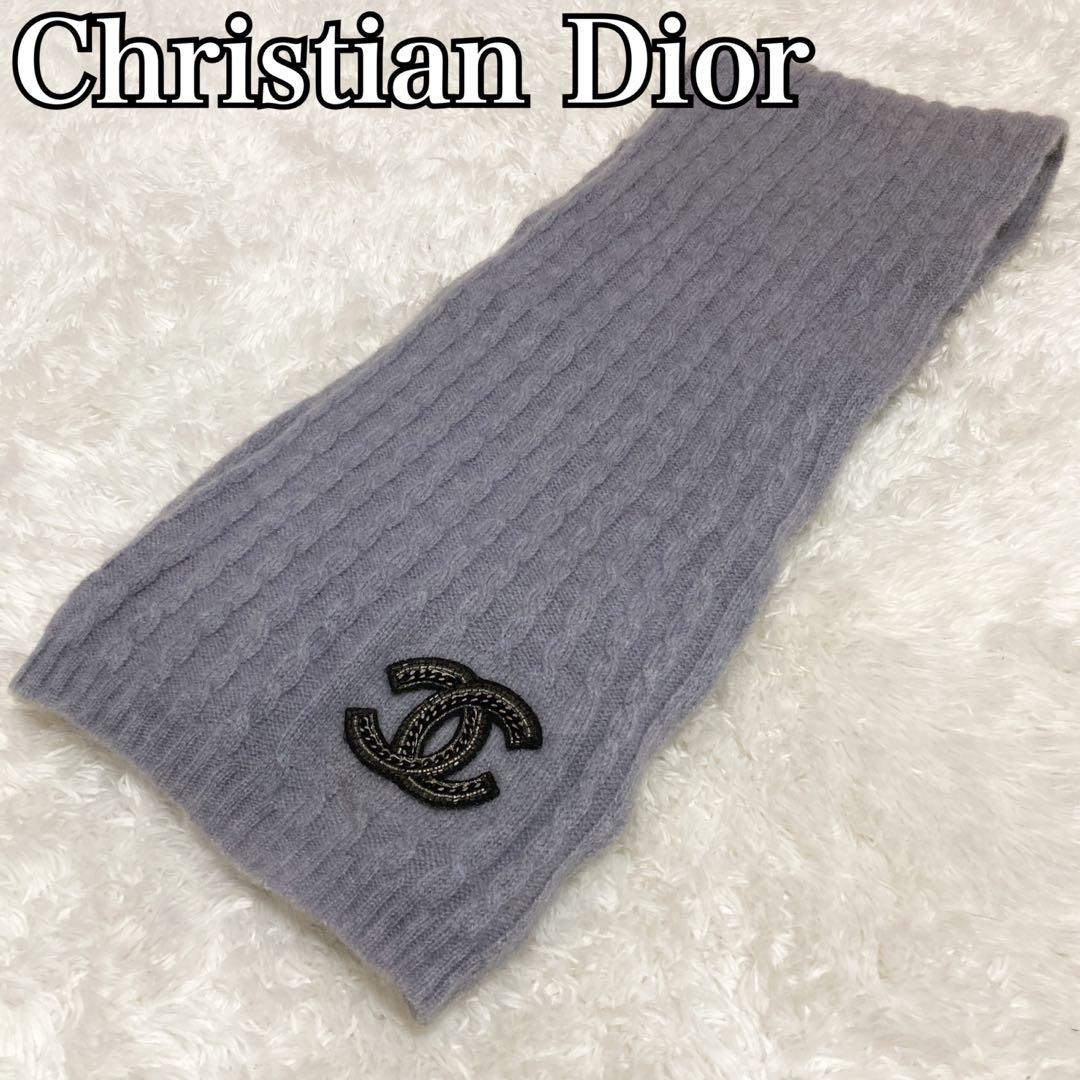 【正規品】 CHANE ニット マフラー カシミヤ100% ココマーク グレー