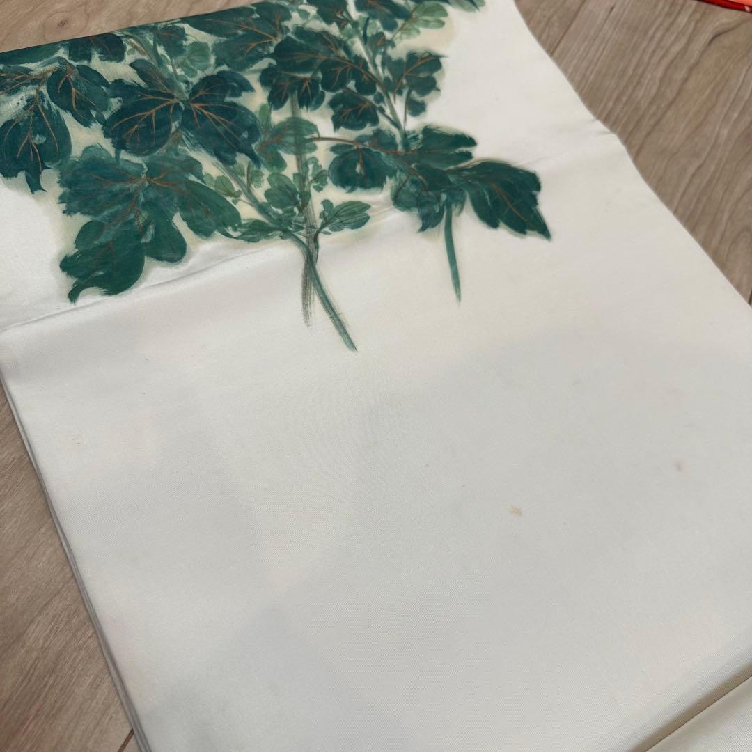 ヴィンテージ　正絹　着物 和服　袋帯　手書き 386 大輪の菊　赤紫　緑