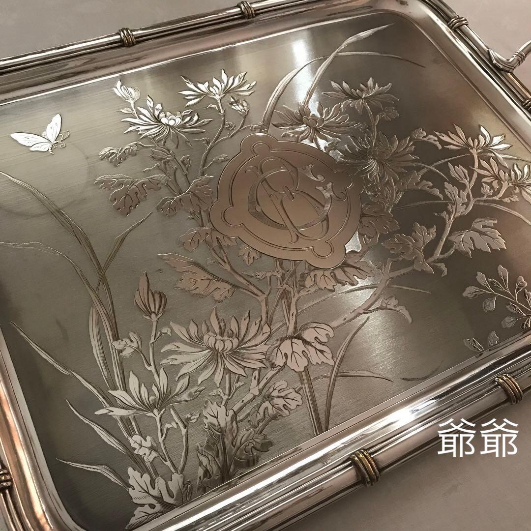 Christofle クリストフル／トレイ「アールヌーヴォー／シノワズリ」